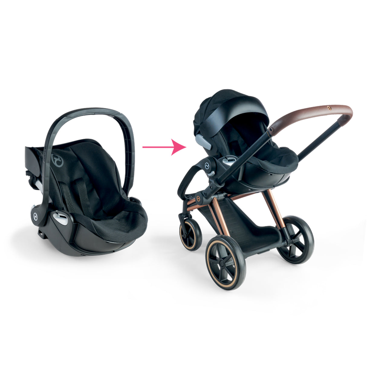 Landau 3-en-1 - COROLLE - Cybex Priam - Pour poupons de 36 a 42 cm - Gris - Des 3 ans