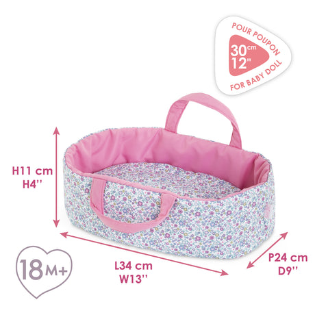 Accessoires poupons - COROLLE - Couffin Floral - pour poupon 30 cm - des 18 mois