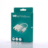 WE Adaptateur USB C vers USB C et Jack femelle 3,5mm, adaptateur 2 en 1 charge e