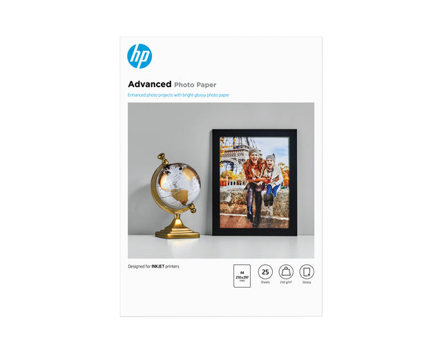 Papier photo HP Advanced a finition brillante - 25 feuilles/A4/210 x 297 mm (Q5456A)