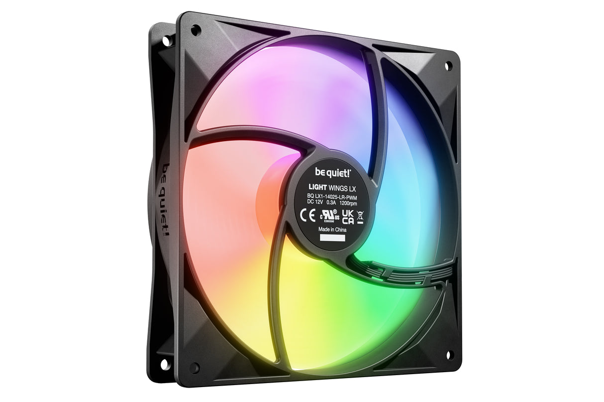 Lot de 3 Ventilateurs de boitier be quiet! Light Wings LX RGB - 14cm (Noir)