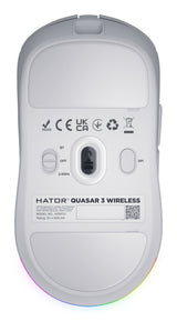 Souris sans fil Gamer Hator Quasar 3 (Blanc)