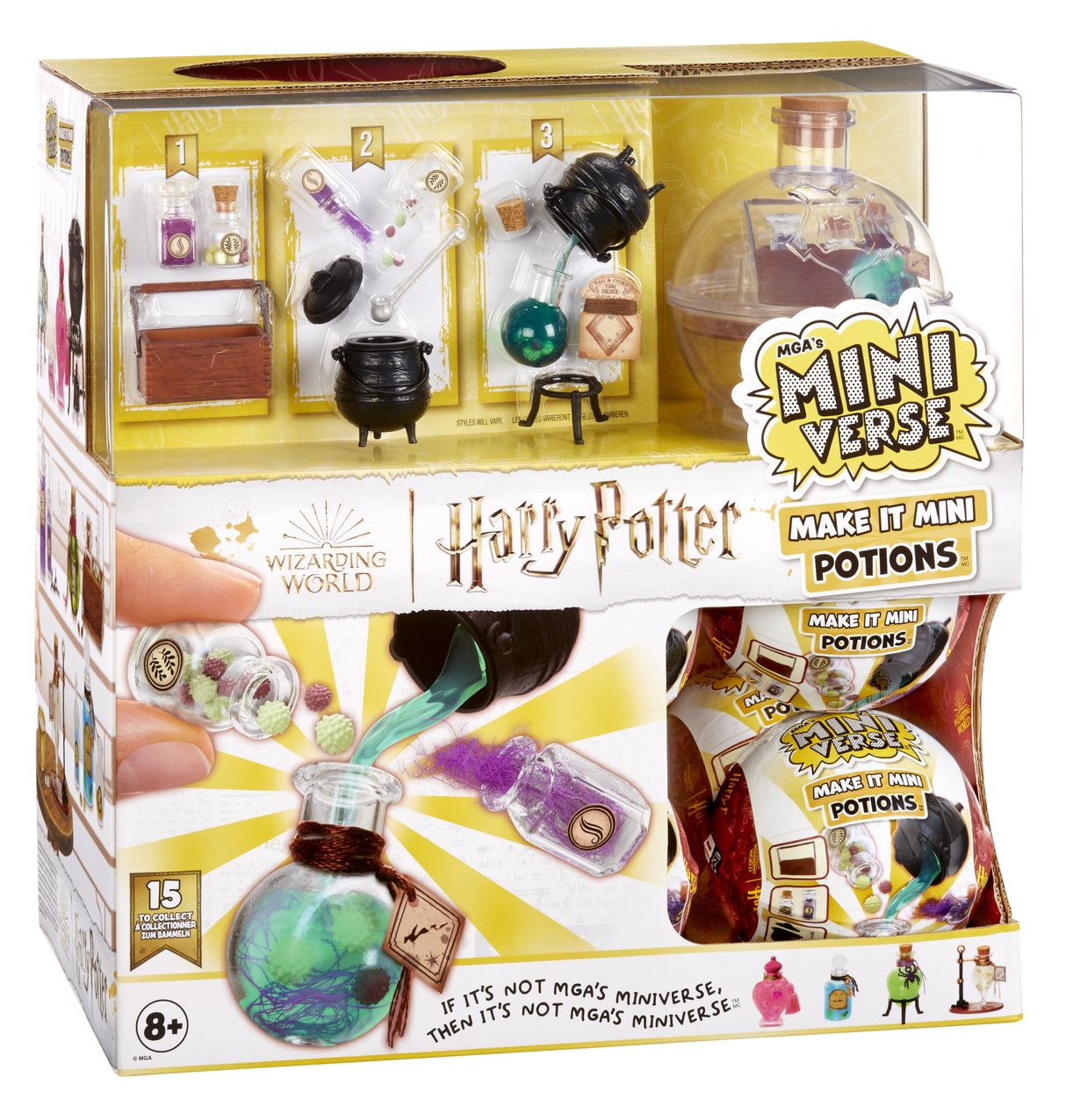 MGA Miniverse - Harry Potter - Jeu Créatif - Potions emblématiques - Loisirs créatif et décoratif en résine - Non Comestible - 8 ans