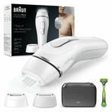Épilateur a Lumiere Pulsée - BRAUN - Silk·expert Pro 5 Blanc- Épilation a la maison - Pochette - Rasoir Venus- 2 Tetes - PL5152