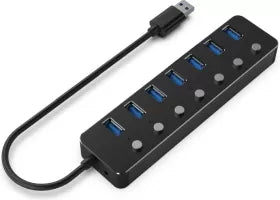 Hub USB 3.1 Gembird - 7 ports avec interrupteurs (Noir)