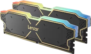 Kit Barrettes mémoire 32Go (2x16Go) DIMM DDR5 Lexar Thor RGB 6000MHz (Noir)