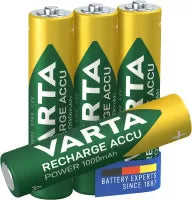 Lot de 4 piles rechargeables Varta Recharge Accu Power type AAA (LR3) 1000mAh