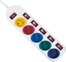 Multiprise 5 prises Maclean MCE204M + Interrupteur 1,40m Blanc (Coloris variïÂ¿Â½s)