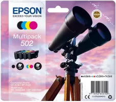 Pack de 4 Cartouches d'encre Epson Jumelles 502 (Noir + Couleurs)