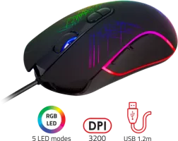 Souris filaire Gamer Advance GTA 230 RGB (Noir)